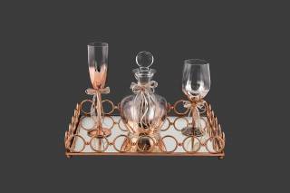 ΣΕΤ ΚΟΥΜΠΑΡΟΥ  ROSE GOLD ΜΕΤΑΛΛΟ ΚΑΙ ΚΑΘΡΕΠΤΗΣ LV2