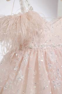 ΦΟΡΕΜΑ ΒΑΠΤΙΣΗΣ MI CHIAMO BLUSH  PINK-ΠΟΥΔΡΑ ΓΚΛΙΤΕΡ