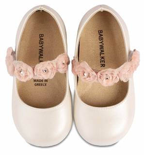 ΠΑΠΟΥΤΣΑΚΙΑ BABYWALKER ΔΕΡΜΑΤΙΝΑ BS3523-IVORY -PINK