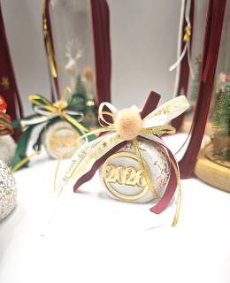 Χριστουγεννιάτικο Ρόδι με Κορδέλες & PLEXI Στοιχείο Χρονιάς