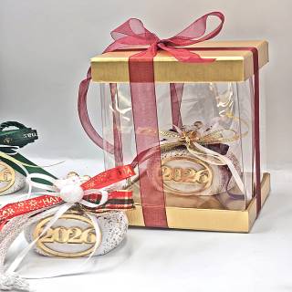 Χριστουγεννιάτικο Ρόδι με Κορδέλες & PLEXI Στοιχείο Χρονιάς