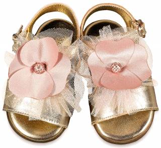 ΠΑΠΟΥΤΣΑΚΙΑ BABYWALKER ΔΕΡΜΑΤΙΝΑ PRI2630-GOLD- PINK